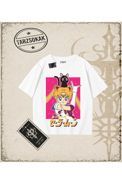 Tarzsokak Sailor Moon Anime Printed Oversize Unisex T-Shirt