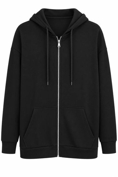nazzain Oys Kumaş Fermuarlı Uzun Sweatshirt