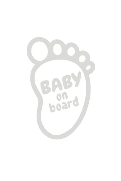 OEM Autocolant auto  "bebeluș la bord ", m1, 10cm, Alb