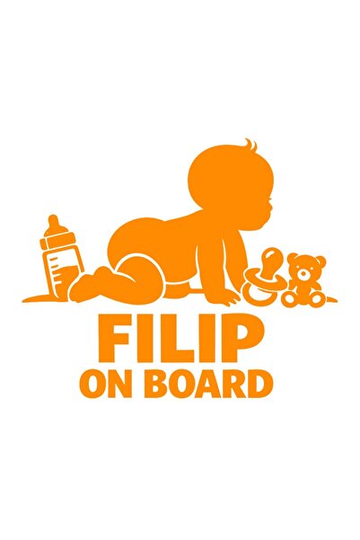 OEM Autocolant auto  "Filip la bord ", 10cm, Portocaliu