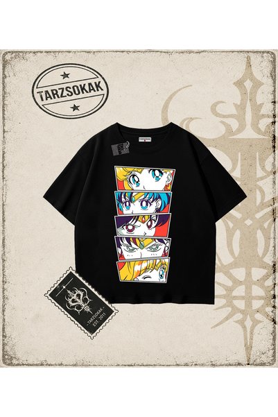 Tarzsokak Sailor Moon Anime Printed Oversize Unisex T-Shirt