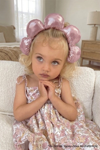 Le Mabelle Pink Flower Figure Shiny Fluffy Girl's Crown