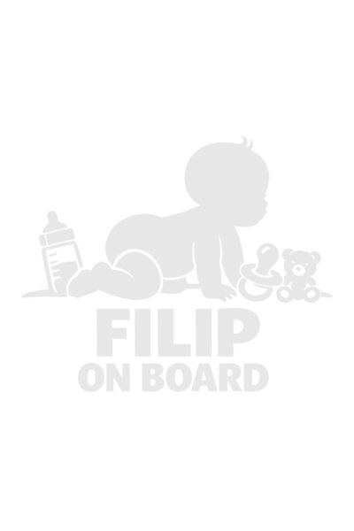 OEM Autocolant auto  "Filip la bord ", 10cm, Alb