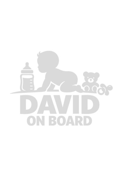 OEM Autocolant auto 'david la bord', 10cm, Alb