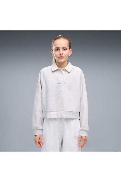 Puma Class Relaxed Short L Girls' Ecru Polo Neck T-Shirt