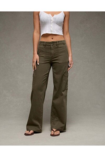AMERICAN EAGLE AE Stretch Super High-Waisted Wide-Leg Cargo Pant