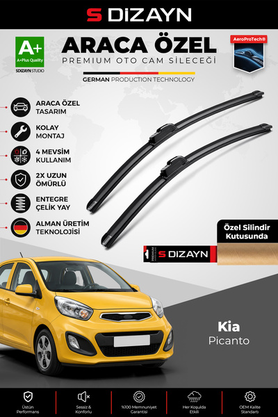 S Dizayn S-Dizayn Kia Picanto Ön Cam Silecek Seti 2011-2017 Premium Araca Öze...