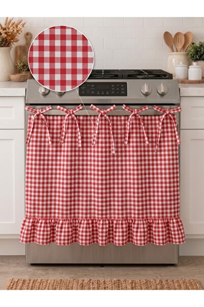 Attolya Oven Cover Coverlet Oven Coverlet with Ruffles Country House Checkere...