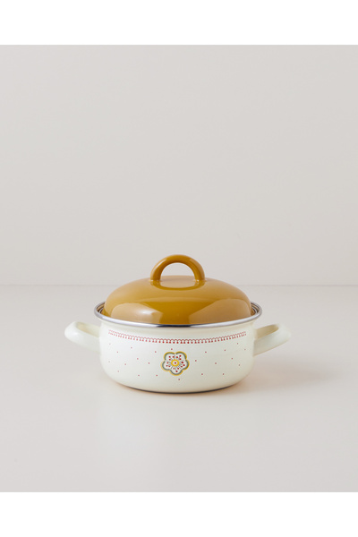 English Home Nostalgic Serenity Emaye Mini Tencere 16 cm Hardal