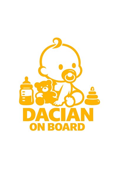 OEM Autocolant auto  "Dacian la bord ", 10cm, Portocaliu