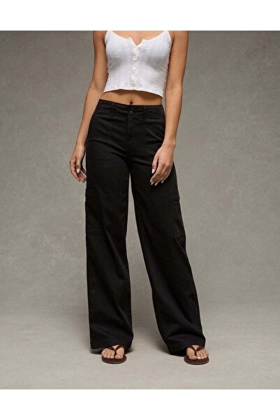 AMERICAN EAGLE بنطلون كارجو واسع الساق بخصر عالٍ من AE Stretch