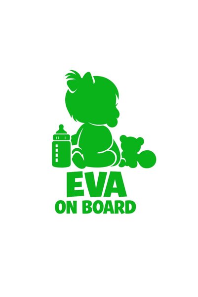 OEM Autocolant auto  "Eva la bord ", 10cm, Verde