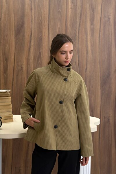 fayaboutique.com Hardal Minik Ekoseli Ceket