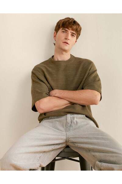 AMERICAN EAGLE AE Oversized Textured Knit T-Shirt