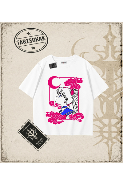 Tarzsokak Sailor Moon Anime Printed Oversize Unisex T-Shirt
