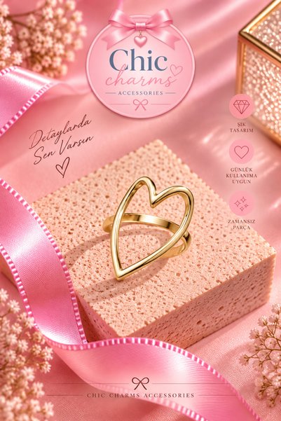 SELÇUK Heart Shaped Gold Ring – Chic Charms