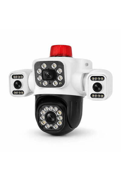FOXMAG24 Outdoor Surveillance Camera with 4 Lenses, Rotation and Night Vision...