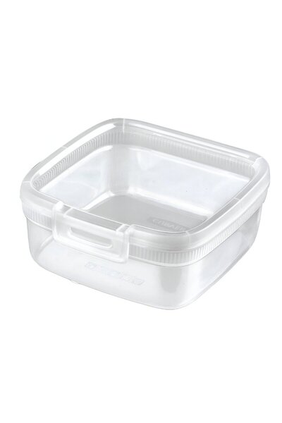 OEM Food container, Snap Box, plastic, square, transparent, 0.9 L