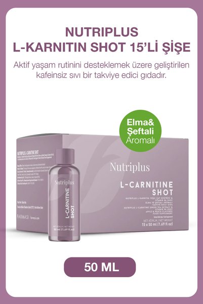 Nutriplus L-Karnitin Shot Elma & Şeftali Aromalı 15'li Şişe