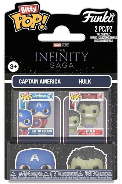 Funko Bitty Pop! Marvel Infinity Saga: Captain America & Hulk 2 Pack Vinyl Fi...