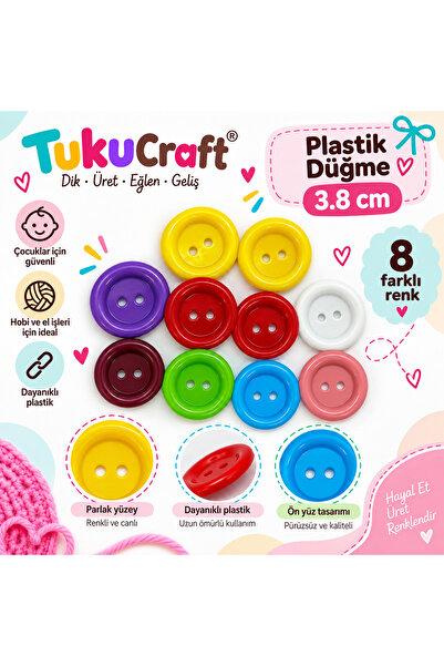 3,8 CM PLASTİK DÜĞME- 10 ADET