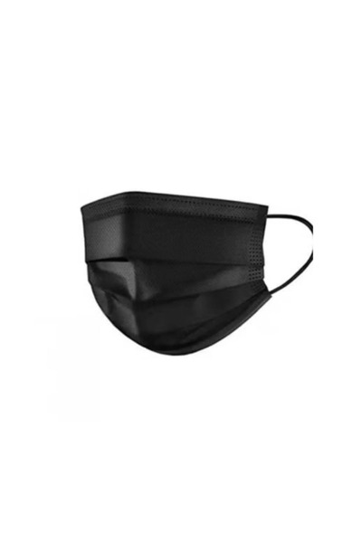 SKP Plastic كمامة وجه سوداء 3 طبقات (50 قطعة)