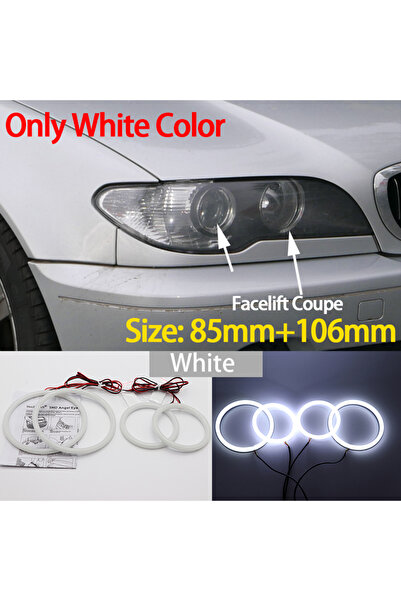 Choice E46 Coupe White WHITE LED Headlight Halo Angel Demon Eyes Kit angel ey...