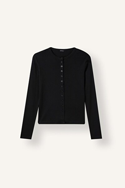 DeFacto Slim Fit Crew Neck Ribbed Long Sleeve T-Shirt I9576Ax26Au