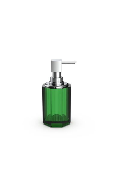 Decor Walther New Kristall Liquid Soap Dispenser, Countertop - Chrome/Green