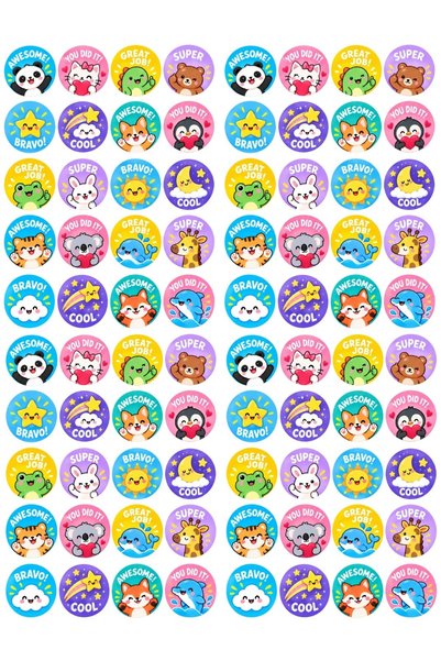 80 Adet İngilizce öğretmen motivasyon etiketi sticker