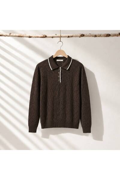 Nikitas Design Polo Collar, Diamond Patterned Knitwear