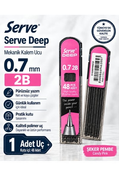 Serve Deep Mekanik Versatil Kalem Ucu 1 Adet Kutu (48 Uç İçerir) 0.3 / 0.5 / ...