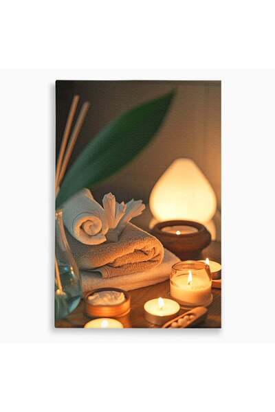 Luxcanva Tablou Canvas Relaxare Spa 100x150 cm pe Sasiu Lemn Salon Lumanari R...