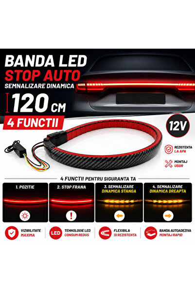 PARADOX SINCE 1992 Banda LED stop auto 120 cm cu 4 functii si semnalizare din...