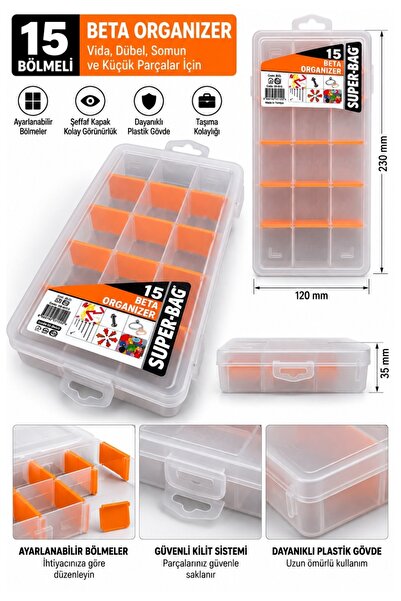 SUPER-BAG Beta Organizer 15 Bölmeli