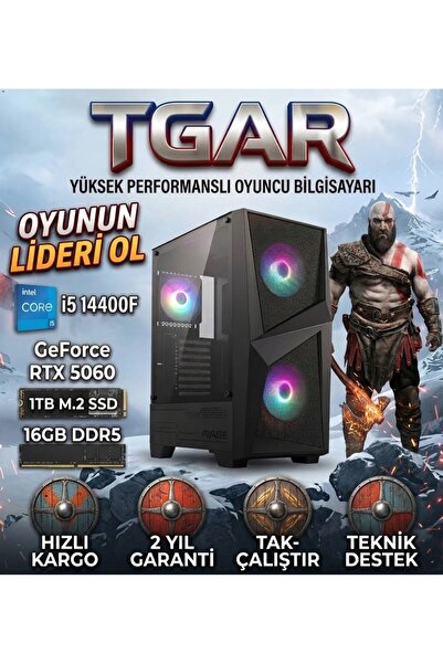 tgar Rtx 5060 8 GB – Intel I5 14400F – 16 GB Ddr5 Ram – 1 Tb M.2 SSD - Masaüs...