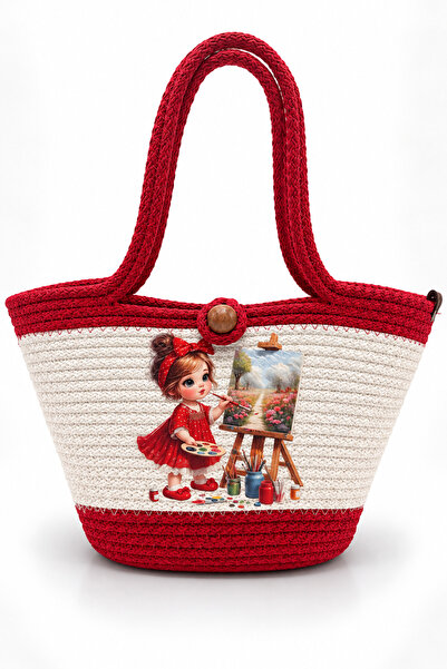 Sellini Women's Handmade Knitted Shoulder Bag with Lock, Large Volume Summer ...