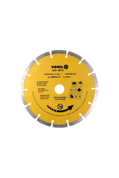 Vorel Disc diamantat segmentat, 180 x 22.2 x 2.2 mm