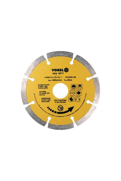 Vorel Disc diamantat segmentat, 115 x 22.2 x 2 mm