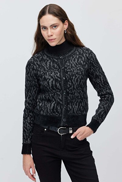 PAULMARK Women's Crew Neck Buttoned Knitwear Cardigan
