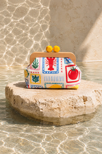 Akdeniz Esintileri Hand Made Ahşap Burslu Çanta