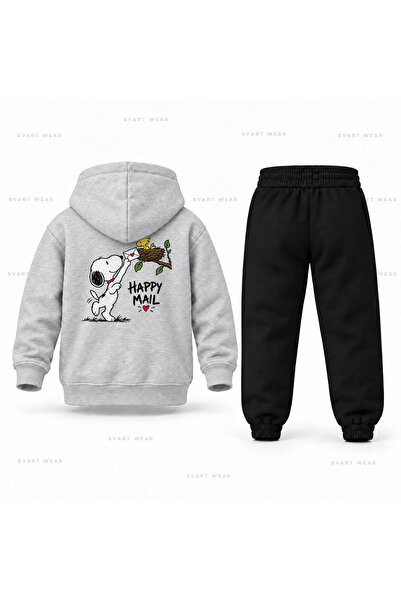 SVART WEAR Σετ παιδικής φόρμας με κουκούλα με στάμπα Snoopy Postman