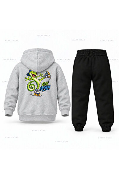 SVART WEAR طقم بدلة رياضية للأطفال مطبوع عليه Six Seven 67 Lizard Skate