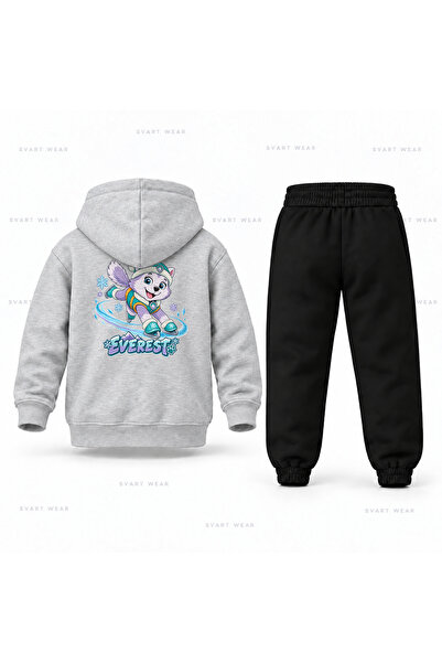 SVART WEAR طقم بدلة رياضية للأطفال مطبوع عليه شعار باو باترول إيفرست للتزلج ع...