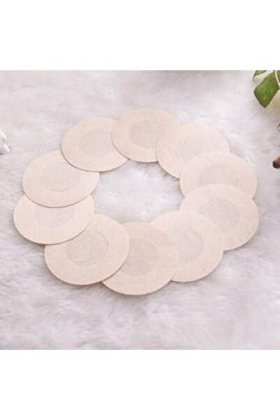 huitich Disposable Anti-Bump & Anti-Exposure Nipple Patches - Skin Color Round (10-Pack)
