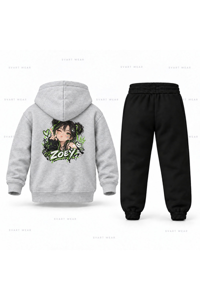 SVART WEAR طقم بدلة رياضية للأطفال مطبوع عليه KPop Demon Hunters Zoey Saka