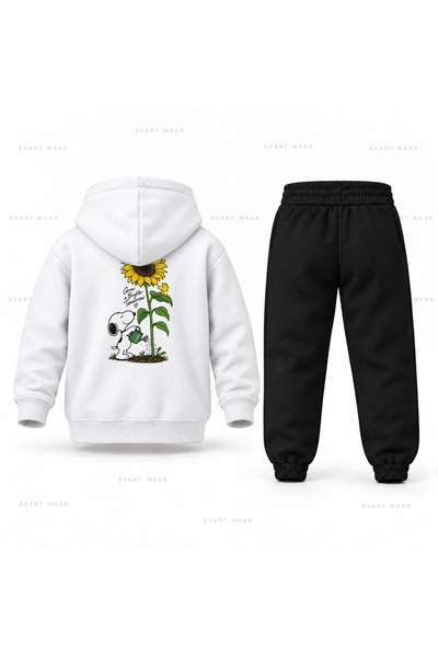 SVART WEAR Σετ παιδικής φόρμας με κουκούλα Snoopy Saksi με στάμπα