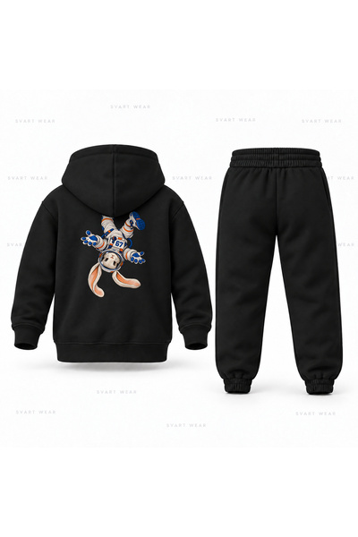 SVART WEAR Six Seven 67 Tavsan Mekik Παιδικό Σετ Φόρμας με Κουκούλα και Στάμπα