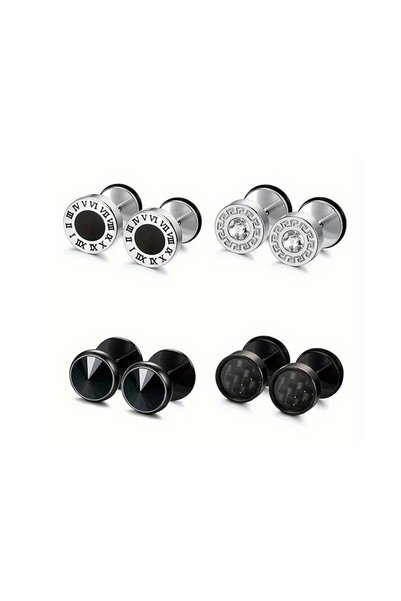 Choice 4pairs C Sophisticated Faux Gauge Stud Set:1/9pairs Hypoallergenic 316...