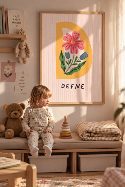 KİŞİSELLEŞEBİLEN BAŞ HARF SİM COCUK BEBEK OADASI DEKORASYON AHŞAP KORUMALI RENKLİ İSKANDİVAN AHŞAP ÇERÇEVELİ POSTER TASARIM ÖZEL KİŞİSEL TASARIM